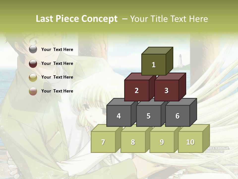 A Couple Of Anime Characters Sitting Next To Each Other PowerPoint Template