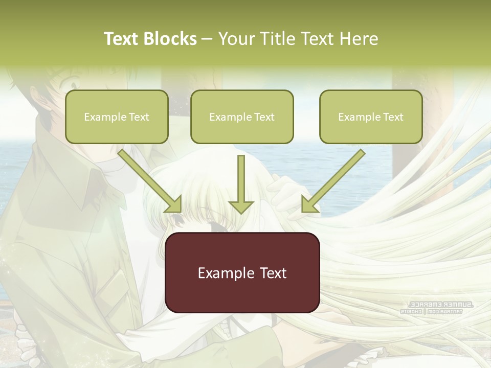 A Couple Of Anime Characters Sitting Next To Each Other PowerPoint Template