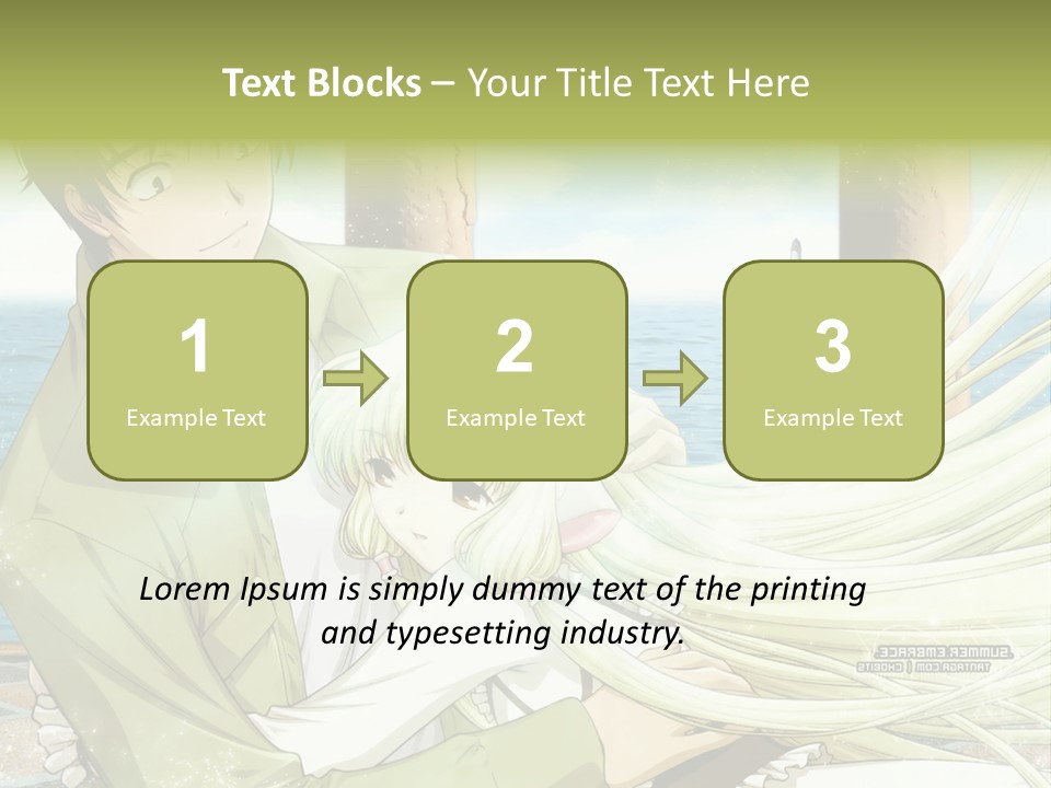 A Couple Of Anime Characters Sitting Next To Each Other PowerPoint Template