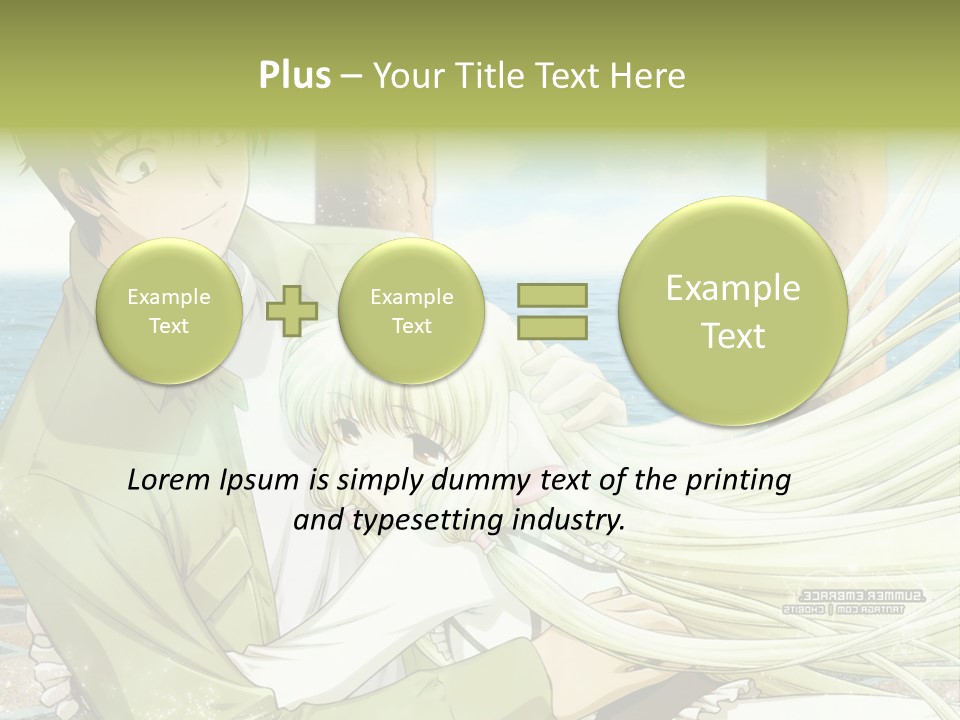 A Couple Of Anime Characters Sitting Next To Each Other PowerPoint Template