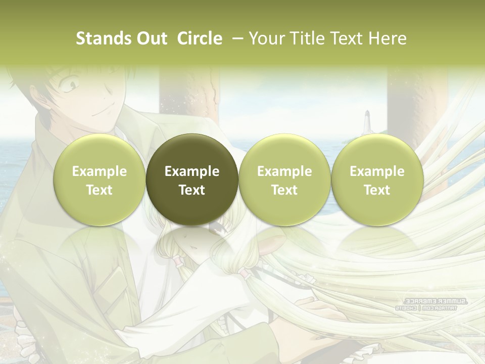 A Couple Of Anime Characters Sitting Next To Each Other PowerPoint Template