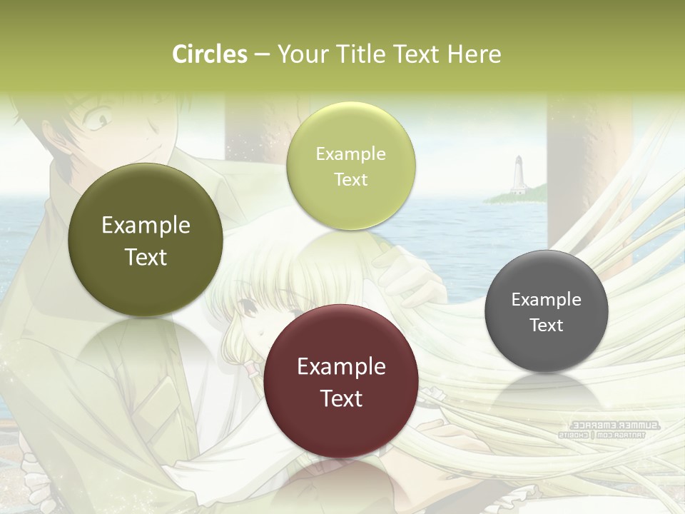 A Couple Of Anime Characters Sitting Next To Each Other PowerPoint Template