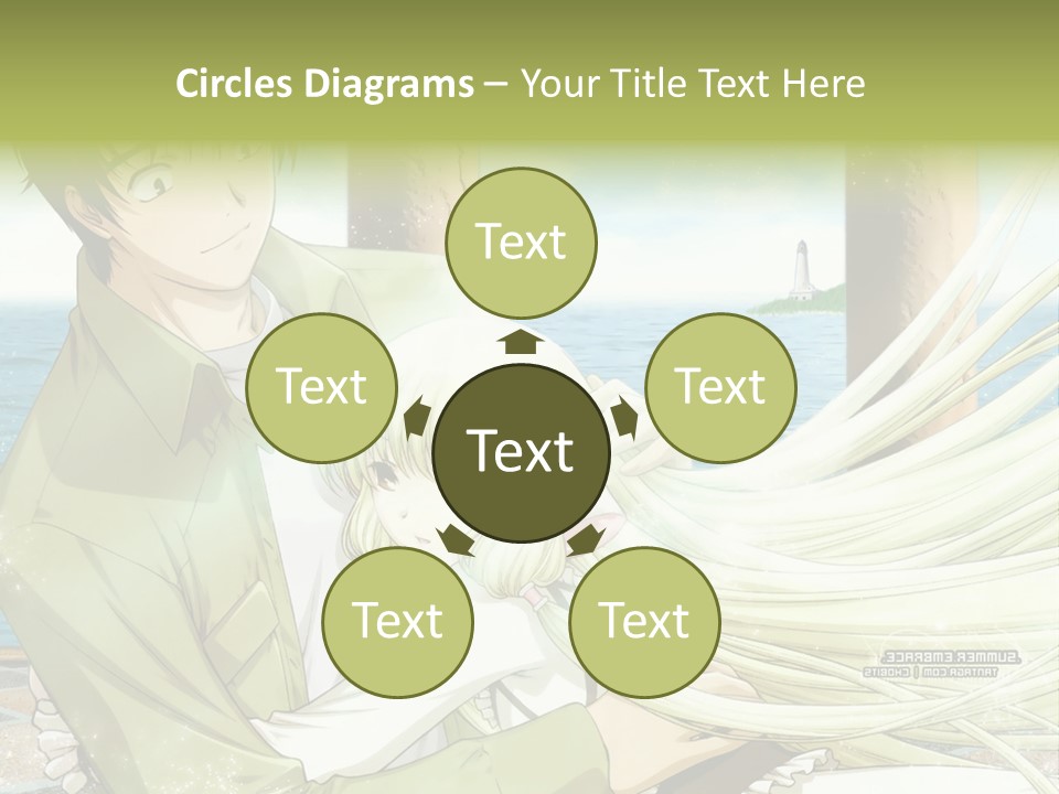 A Couple Of Anime Characters Sitting Next To Each Other PowerPoint Template