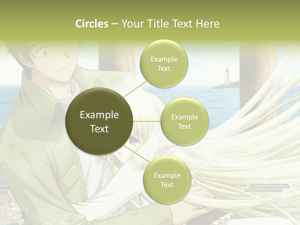 A Couple Of Anime Characters Sitting Next To Each Other PowerPoint Template