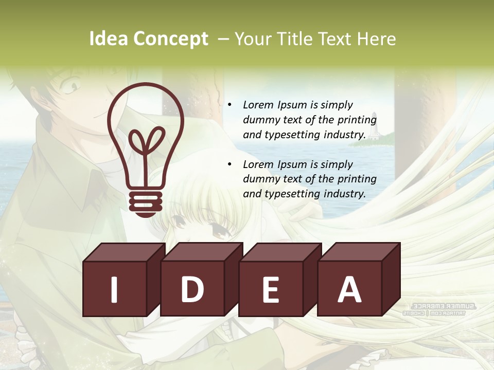 A Couple Of Anime Characters Sitting Next To Each Other PowerPoint Template