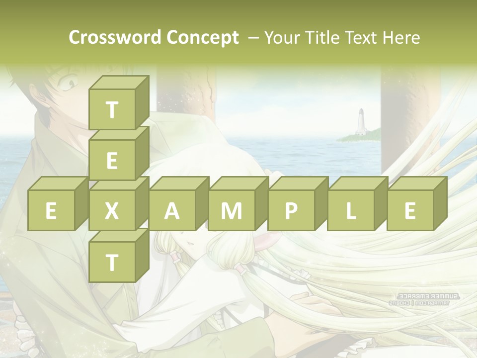 A Couple Of Anime Characters Sitting Next To Each Other PowerPoint Template