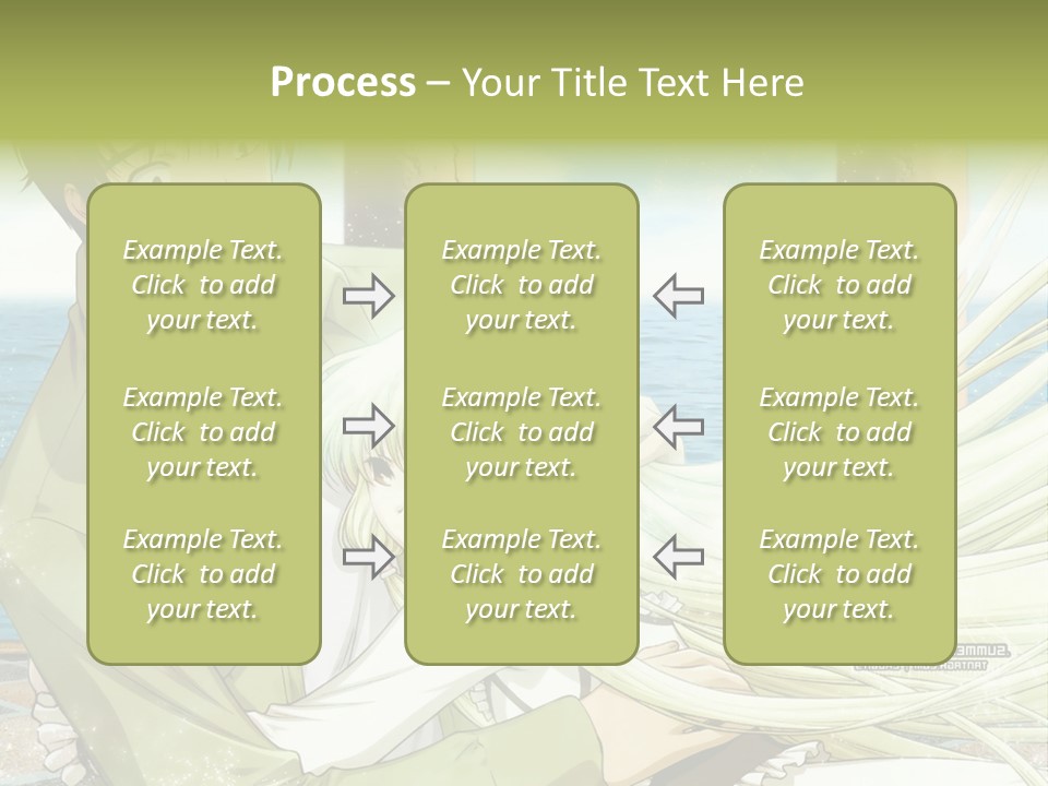 A Couple Of Anime Characters Sitting Next To Each Other PowerPoint Template
