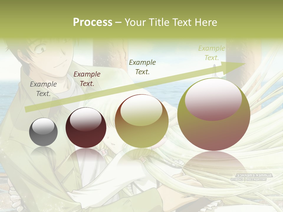A Couple Of Anime Characters Sitting Next To Each Other PowerPoint Template