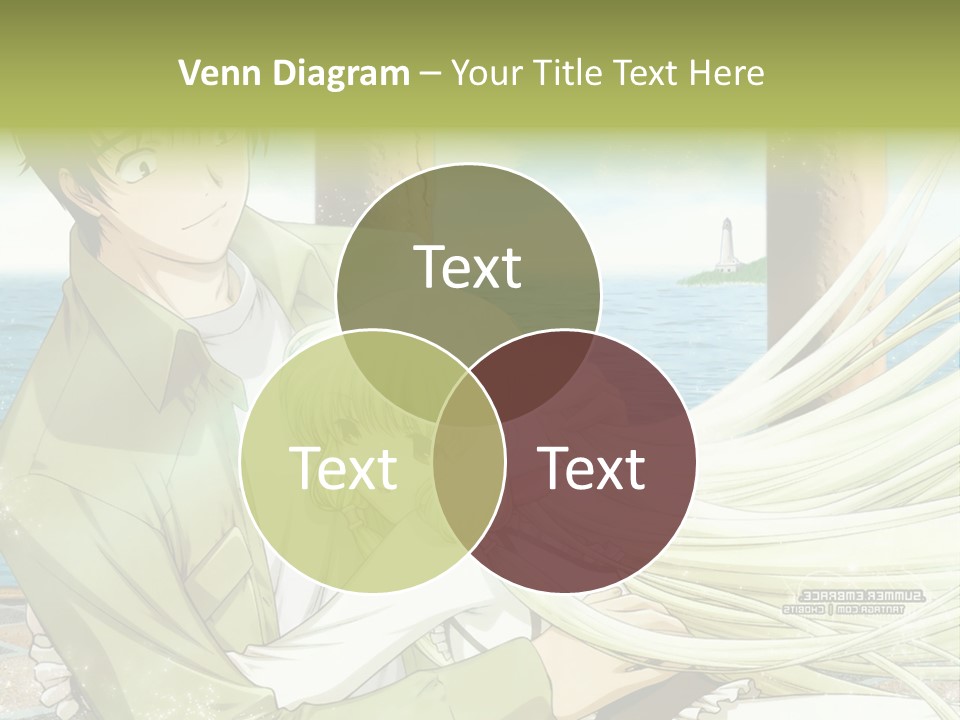 A Couple Of Anime Characters Sitting Next To Each Other PowerPoint Template