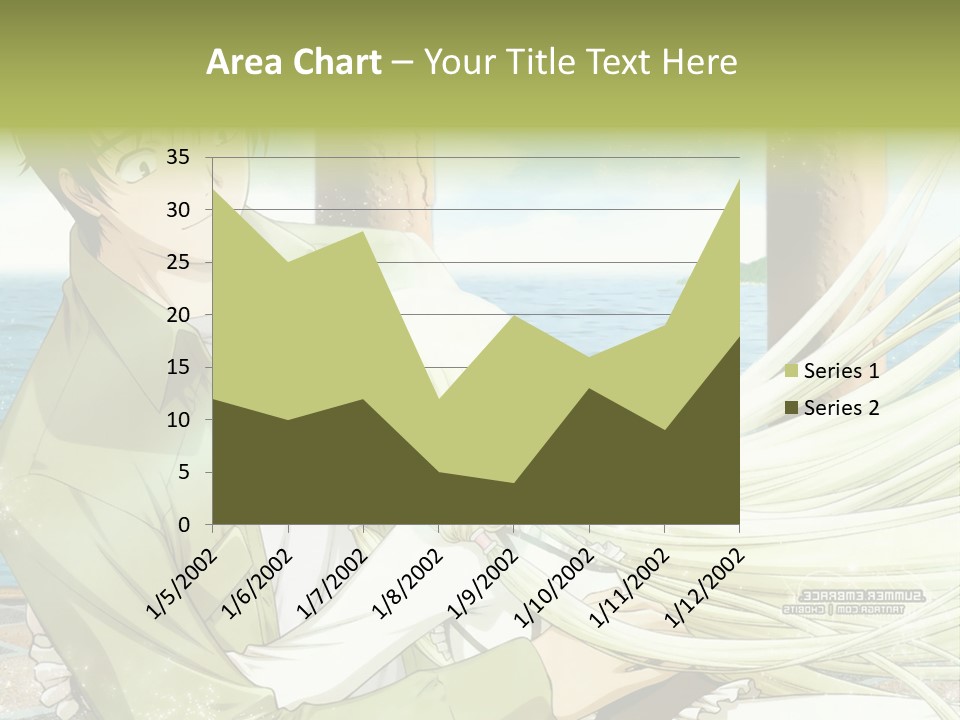 A Couple Of Anime Characters Sitting Next To Each Other PowerPoint Template