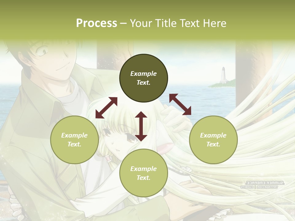 A Couple Of Anime Characters Sitting Next To Each Other PowerPoint Template