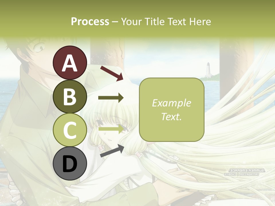 A Couple Of Anime Characters Sitting Next To Each Other PowerPoint Template