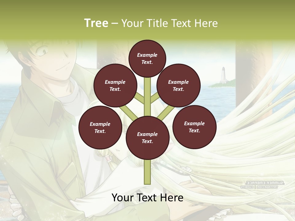 A Couple Of Anime Characters Sitting Next To Each Other PowerPoint Template