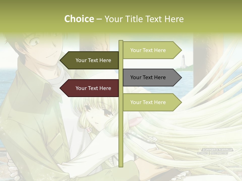 A Couple Of Anime Characters Sitting Next To Each Other PowerPoint Template