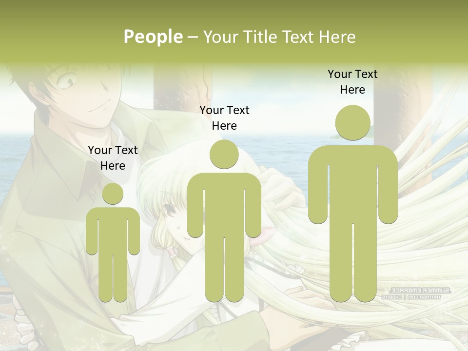 A Couple Of Anime Characters Sitting Next To Each Other PowerPoint Template