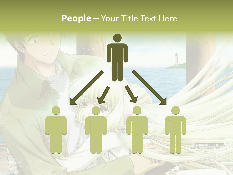 A Couple Of Anime Characters Sitting Next To Each Other PowerPoint Template