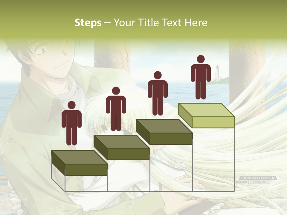 A Couple Of Anime Characters Sitting Next To Each Other PowerPoint Template