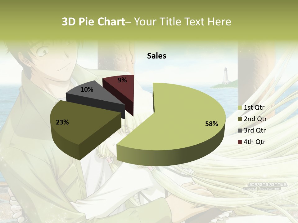 A Couple Of Anime Characters Sitting Next To Each Other PowerPoint Template