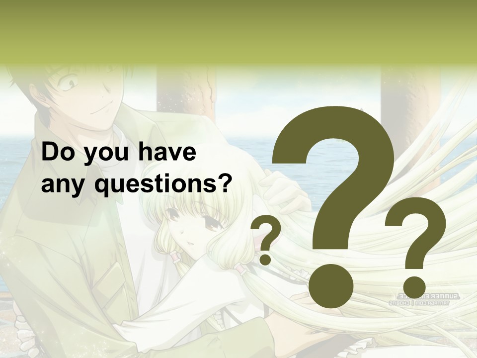 A Couple Of Anime Characters Sitting Next To Each Other PowerPoint Template