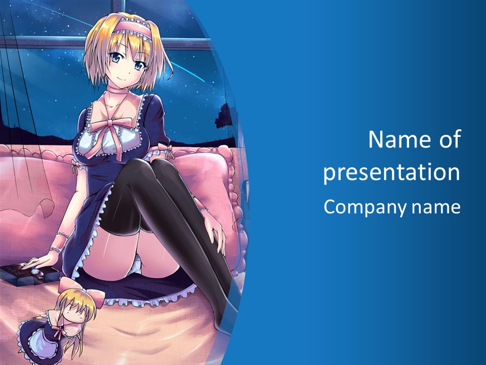 A Woman Sitting On Top Of A Bed Next To A Child PowerPoint Template