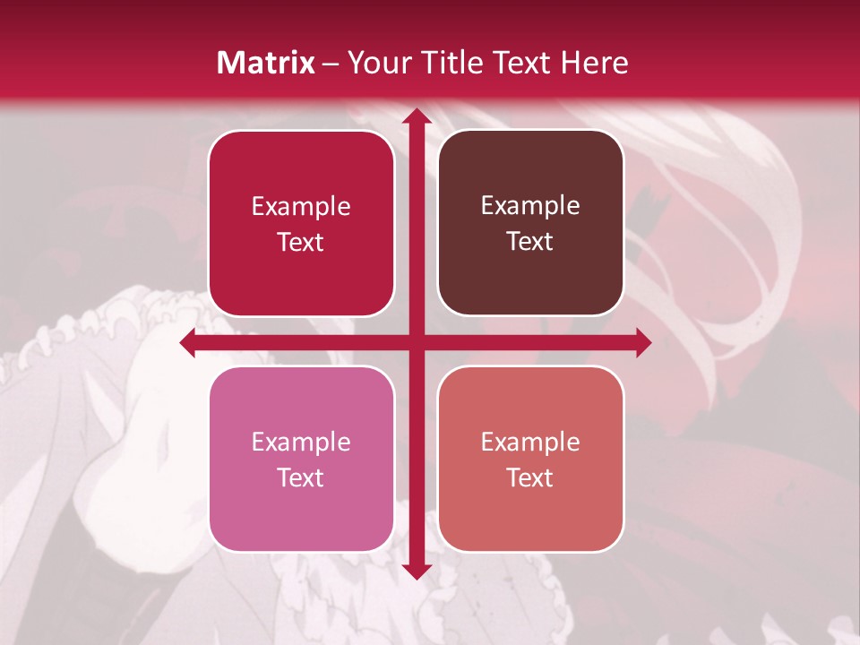 A Girl With Long White Hair Is Sitting On A Red Background PowerPoint Template