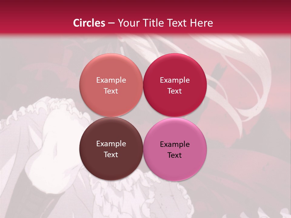 A Girl With Long White Hair Is Sitting On A Red Background PowerPoint Template