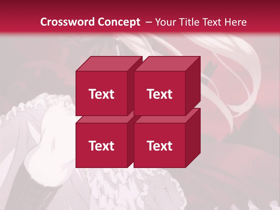 A Girl With Long White Hair Is Sitting On A Red Background PowerPoint Template