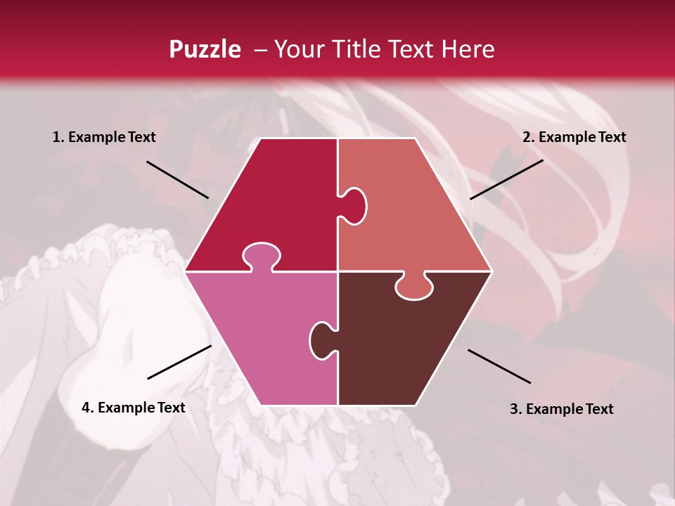 A Girl With Long White Hair Is Sitting On A Red Background PowerPoint Template