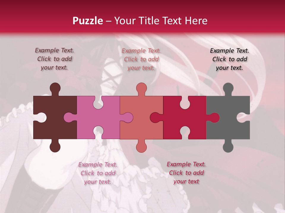 A Girl With Long White Hair Is Sitting On A Red Background PowerPoint Template