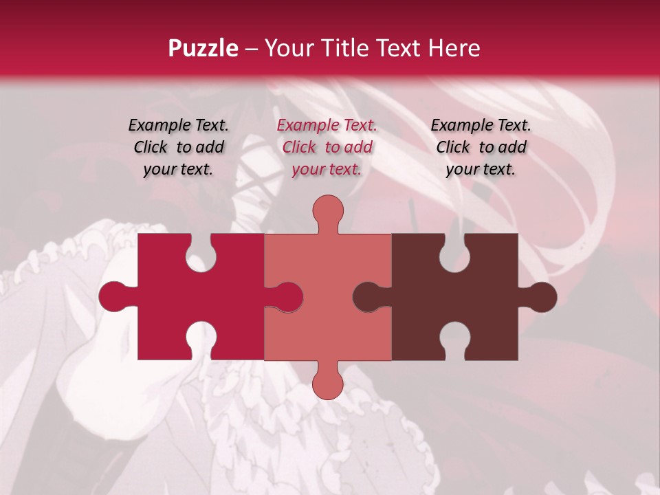 A Girl With Long White Hair Is Sitting On A Red Background PowerPoint Template