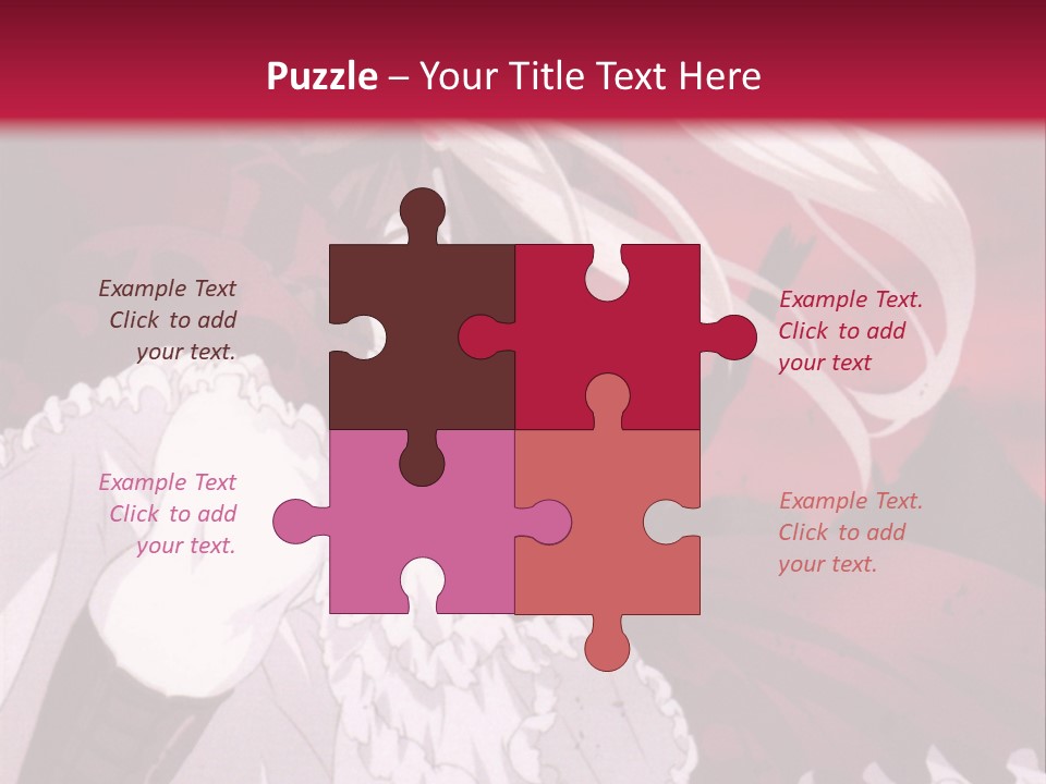 A Girl With Long White Hair Is Sitting On A Red Background PowerPoint Template