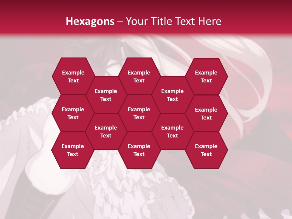 A Girl With Long White Hair Is Sitting On A Red Background PowerPoint Template