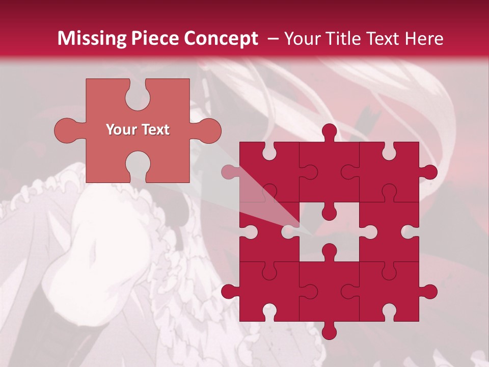 A Girl With Long White Hair Is Sitting On A Red Background PowerPoint Template