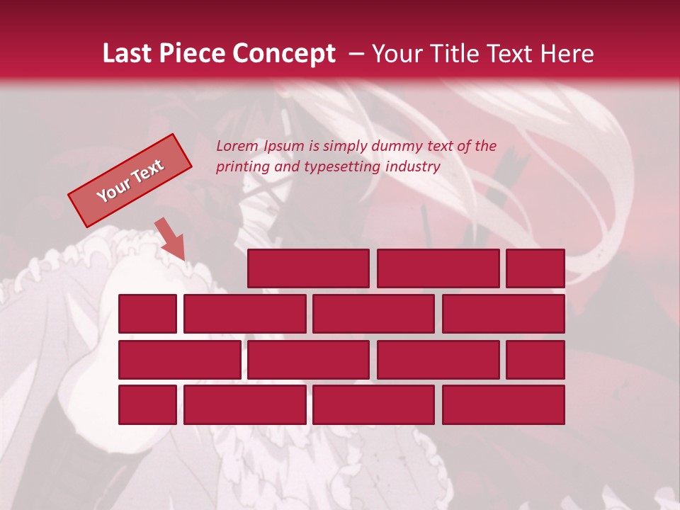 A Girl With Long White Hair Is Sitting On A Red Background PowerPoint Template
