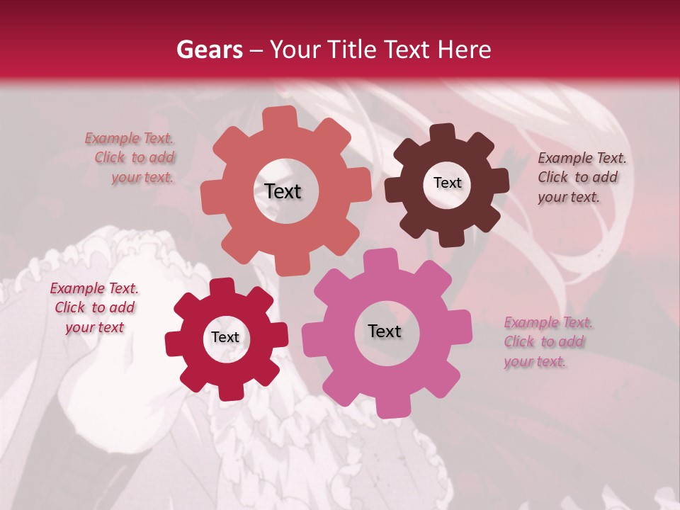 A Girl With Long White Hair Is Sitting On A Red Background PowerPoint Template