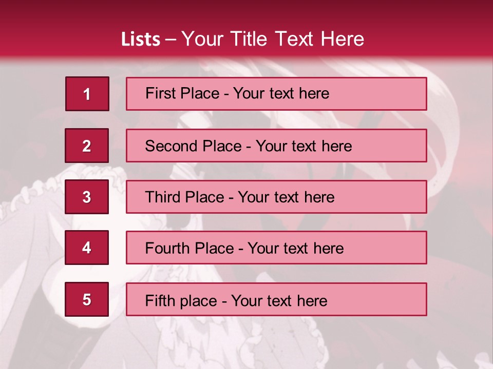 A Girl With Long White Hair Is Sitting On A Red Background PowerPoint Template