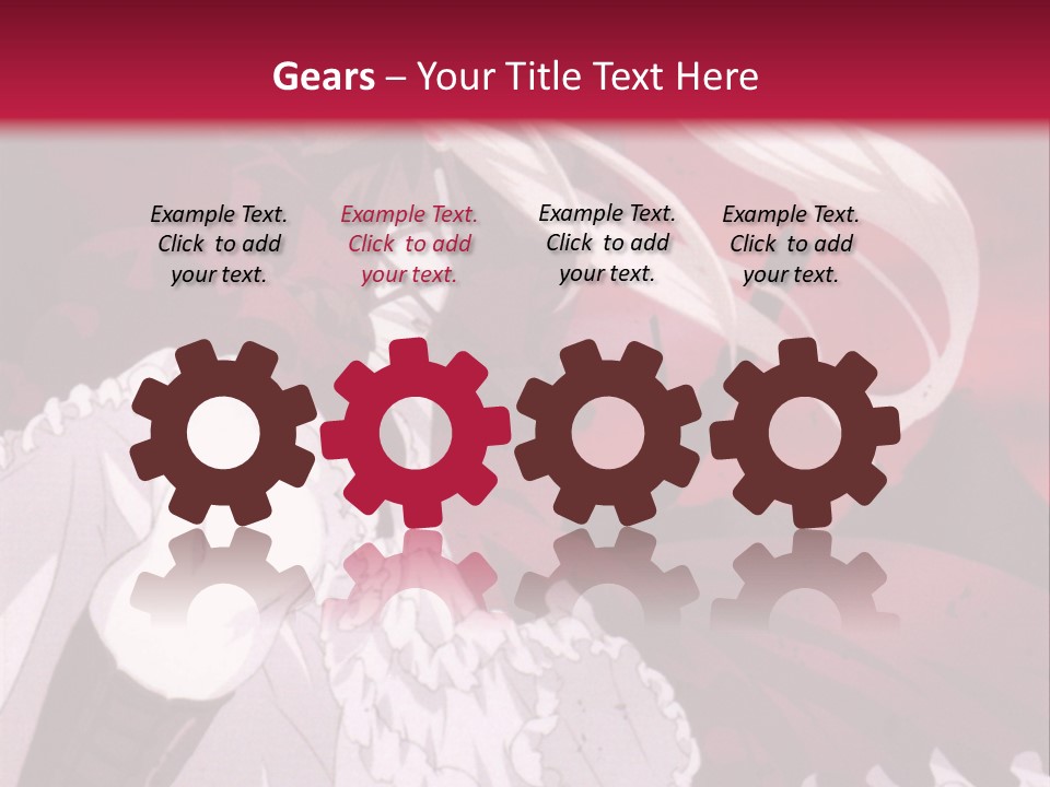 A Girl With Long White Hair Is Sitting On A Red Background PowerPoint Template