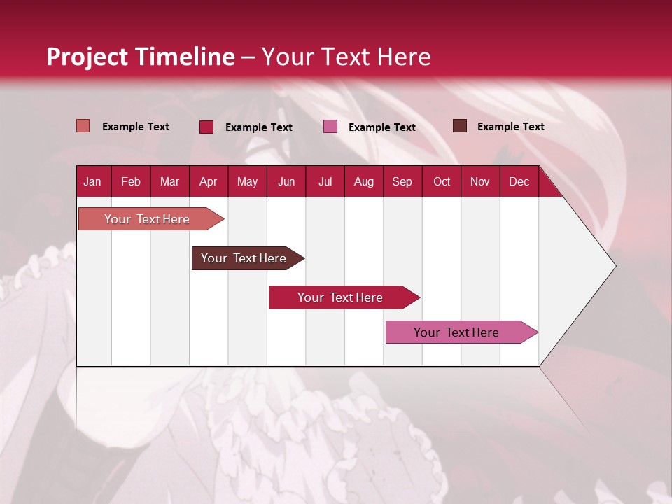 A Girl With Long White Hair Is Sitting On A Red Background PowerPoint Template