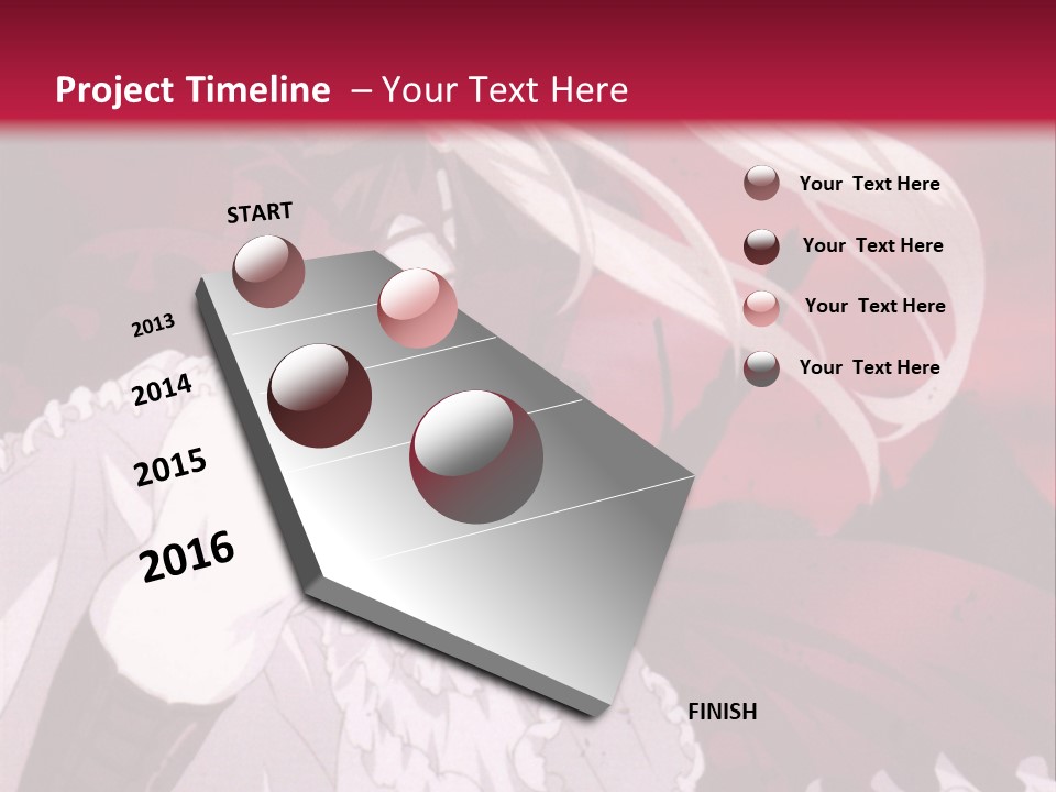 A Girl With Long White Hair Is Sitting On A Red Background PowerPoint Template