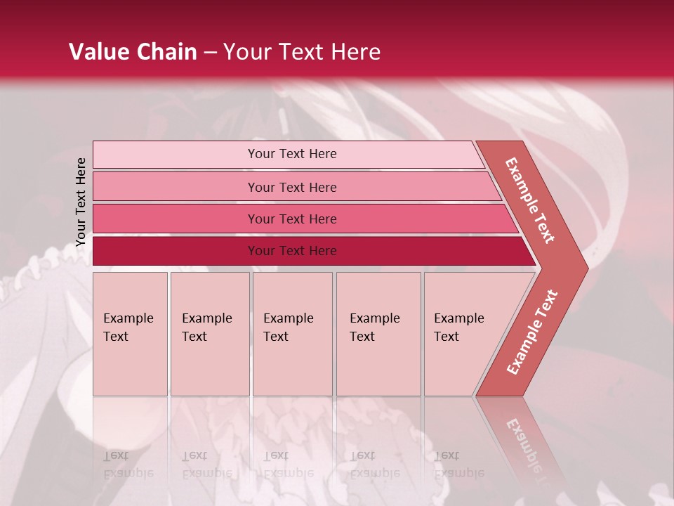 A Girl With Long White Hair Is Sitting On A Red Background PowerPoint Template