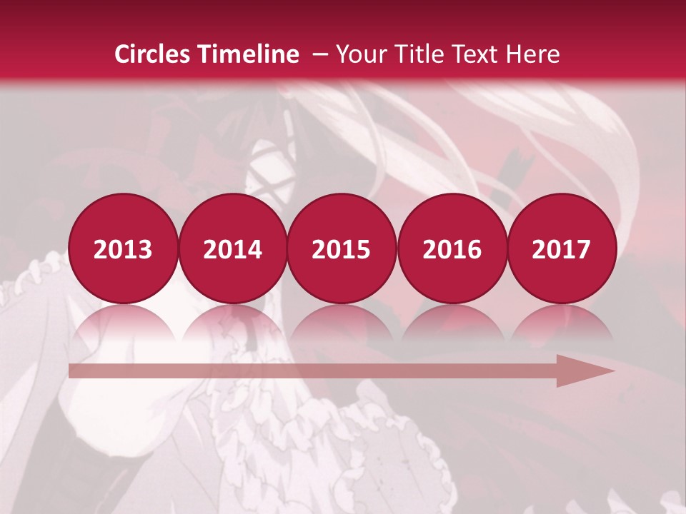 A Girl With Long White Hair Is Sitting On A Red Background PowerPoint Template