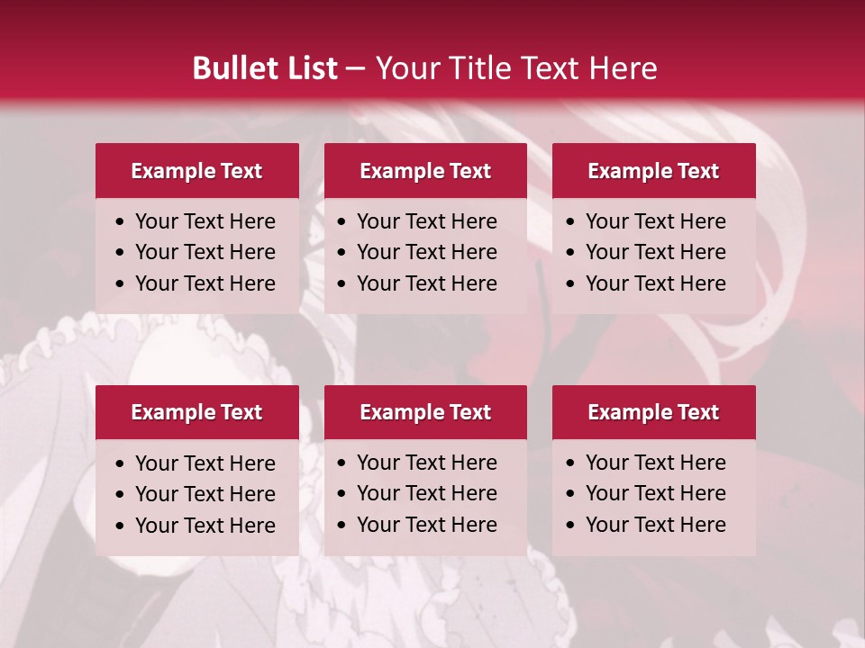 A Girl With Long White Hair Is Sitting On A Red Background PowerPoint Template