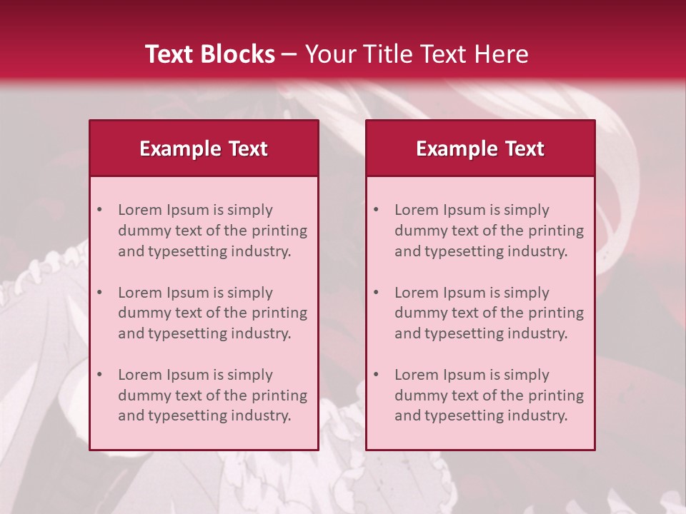 A Girl With Long White Hair Is Sitting On A Red Background PowerPoint Template