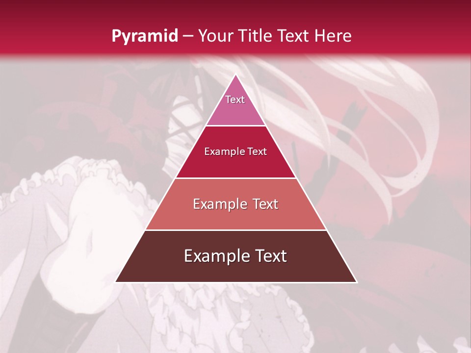 A Girl With Long White Hair Is Sitting On A Red Background PowerPoint Template