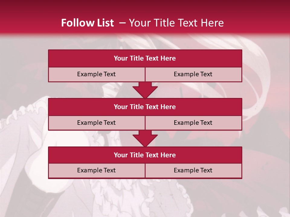 A Girl With Long White Hair Is Sitting On A Red Background PowerPoint Template