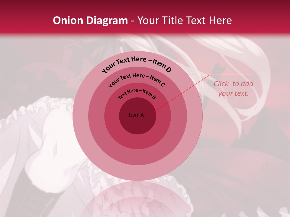 A Girl With Long White Hair Is Sitting On A Red Background PowerPoint Template