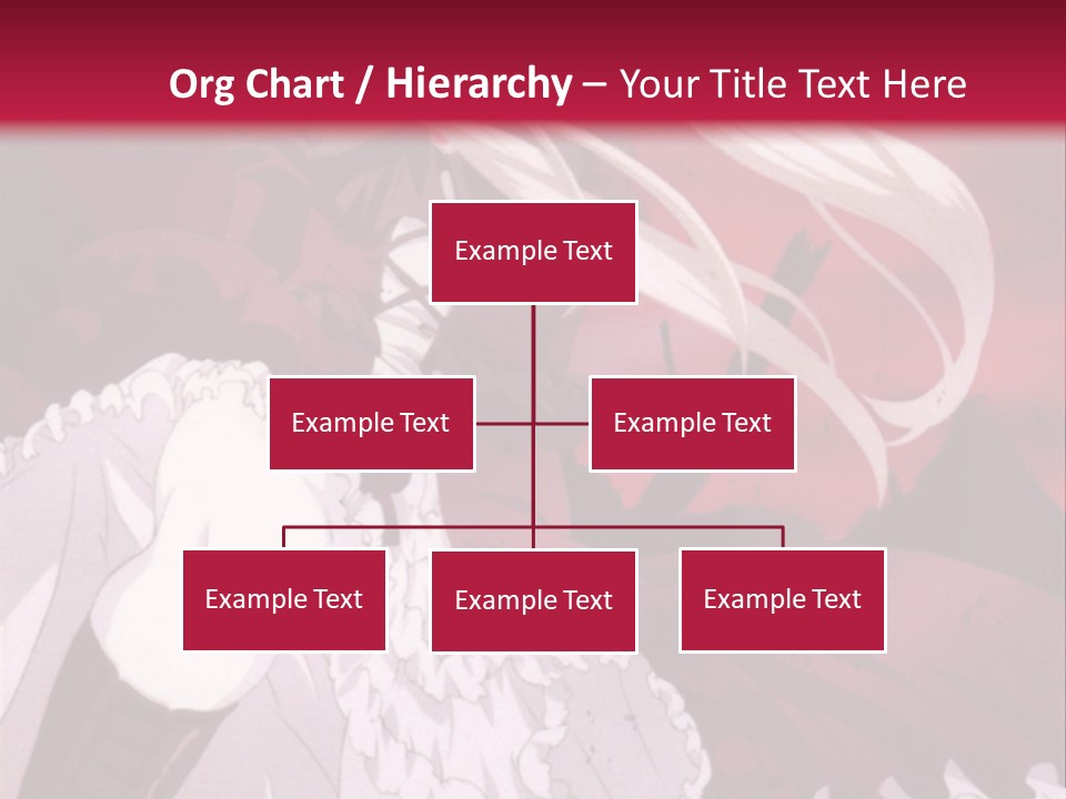 A Girl With Long White Hair Is Sitting On A Red Background PowerPoint Template