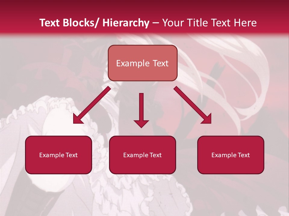 A Girl With Long White Hair Is Sitting On A Red Background PowerPoint Template