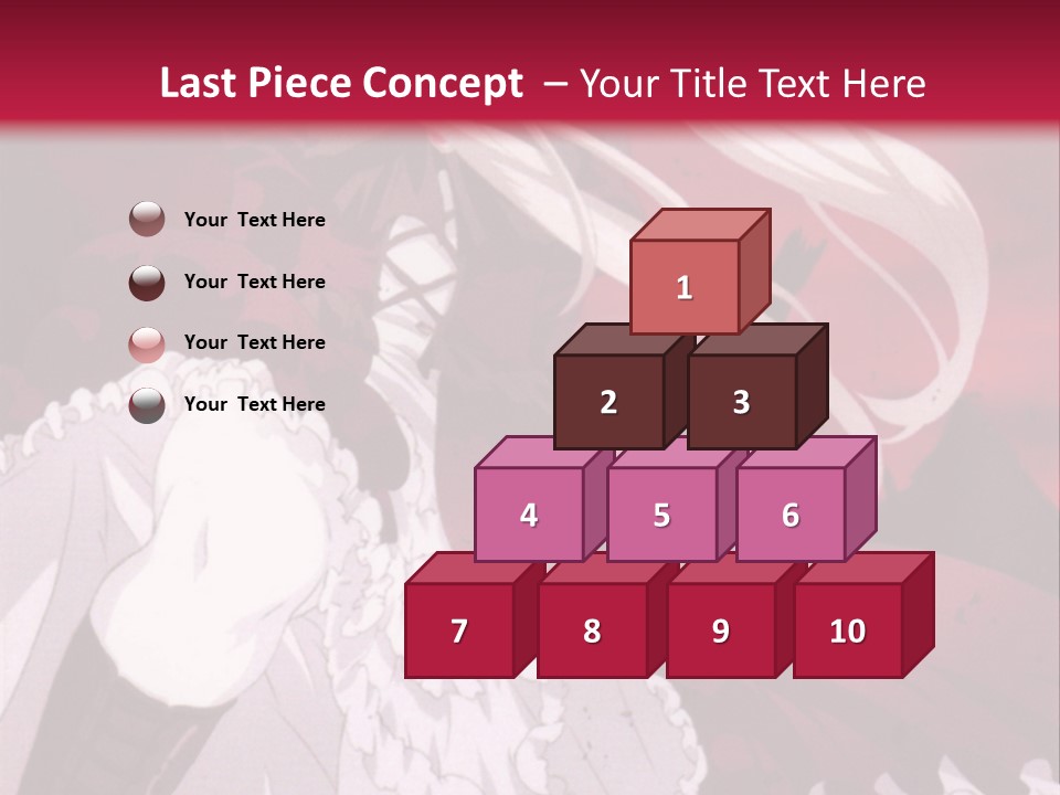 A Girl With Long White Hair Is Sitting On A Red Background PowerPoint Template