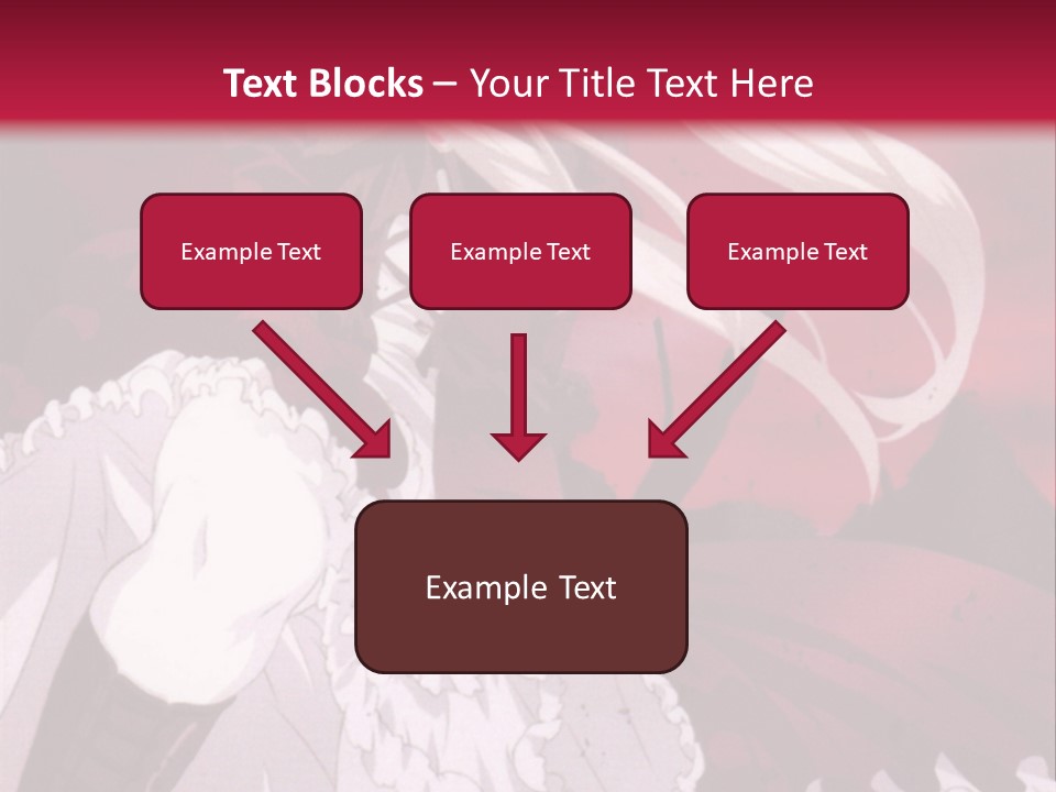 A Girl With Long White Hair Is Sitting On A Red Background PowerPoint Template